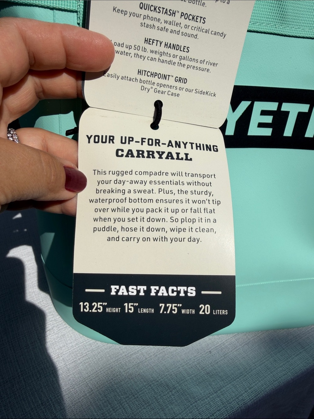 YETI Camino 20 Carryall Tote Bag Limited Edition, Seafoam, New With Tags - Picture 13 of 14